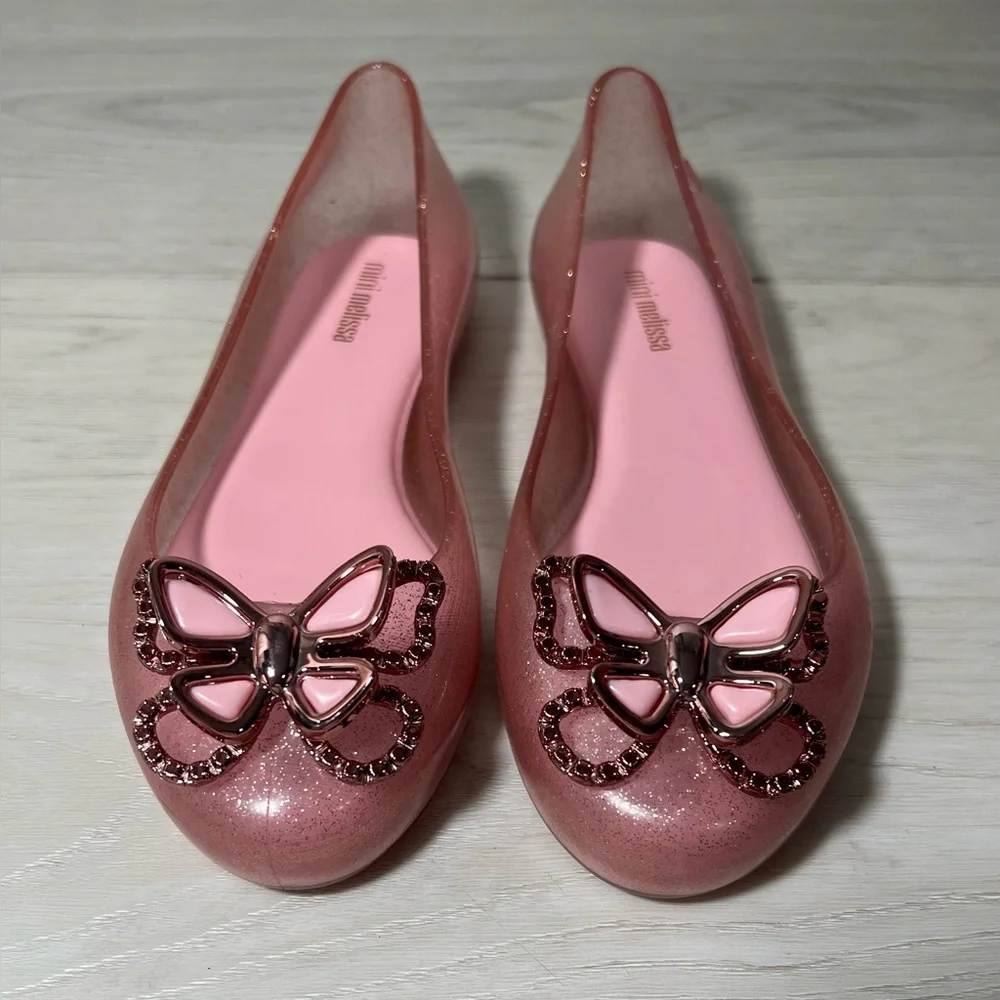 Little Girls Mini Melissa Sweet Love Dress Flats Kids Shoes New Size 13